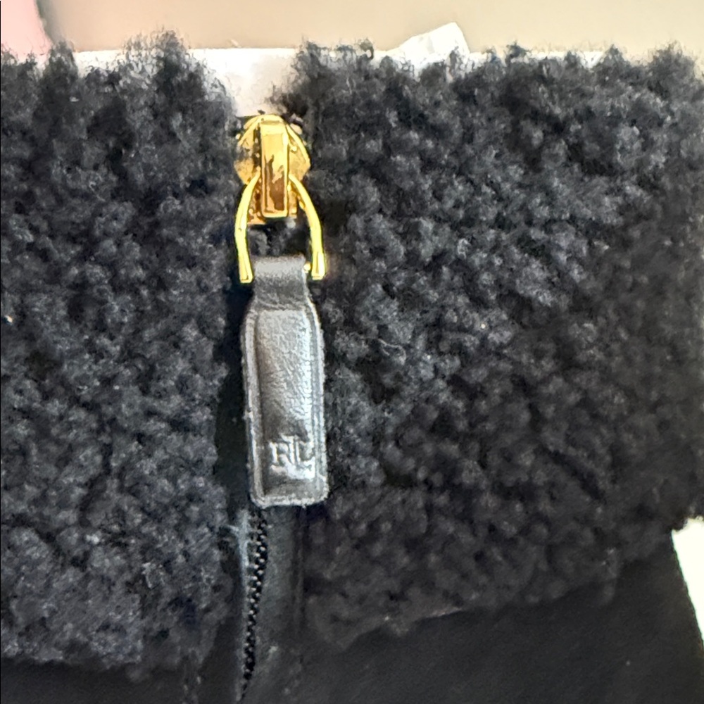 Lauren Ralph Lauren Black Suede Wedge Boots - Picture 2 of 5
